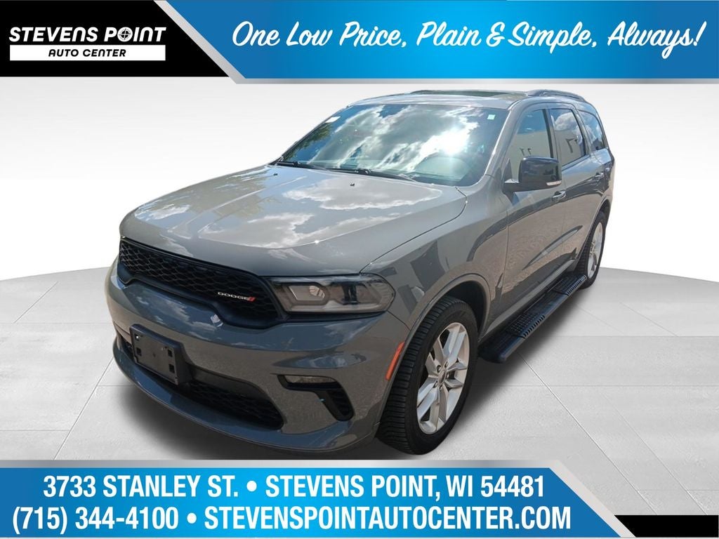 2023 Dodge Durango GT in Destroyer Gray Clearcoat — front three-quarter view