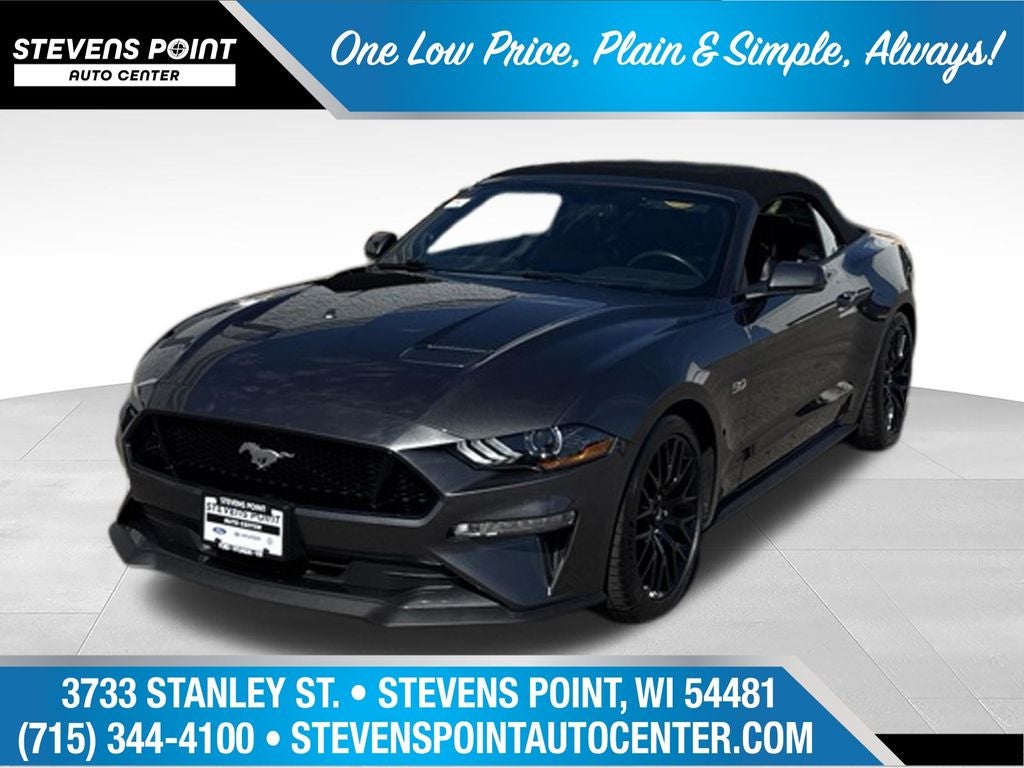 2018 Ford Mustang GT Premium in Magnetic Metallic — front three-quarter view