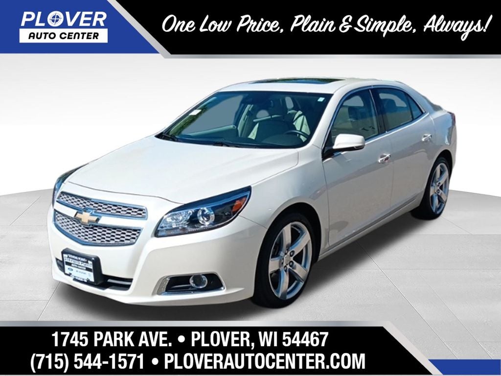 2013 Chevrolet Malibu LTZ w/2LZ in White Diamond Tricoat — front three-quarter view
