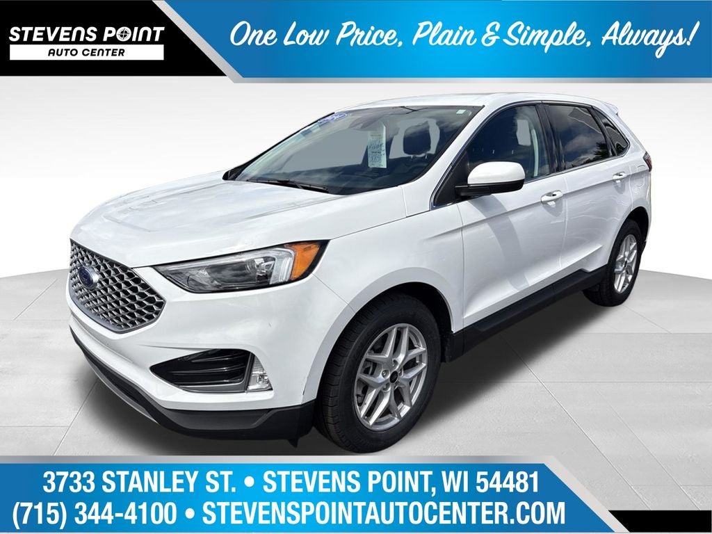 2024 Ford Edge SEL in Oxford White — front three-quarter view