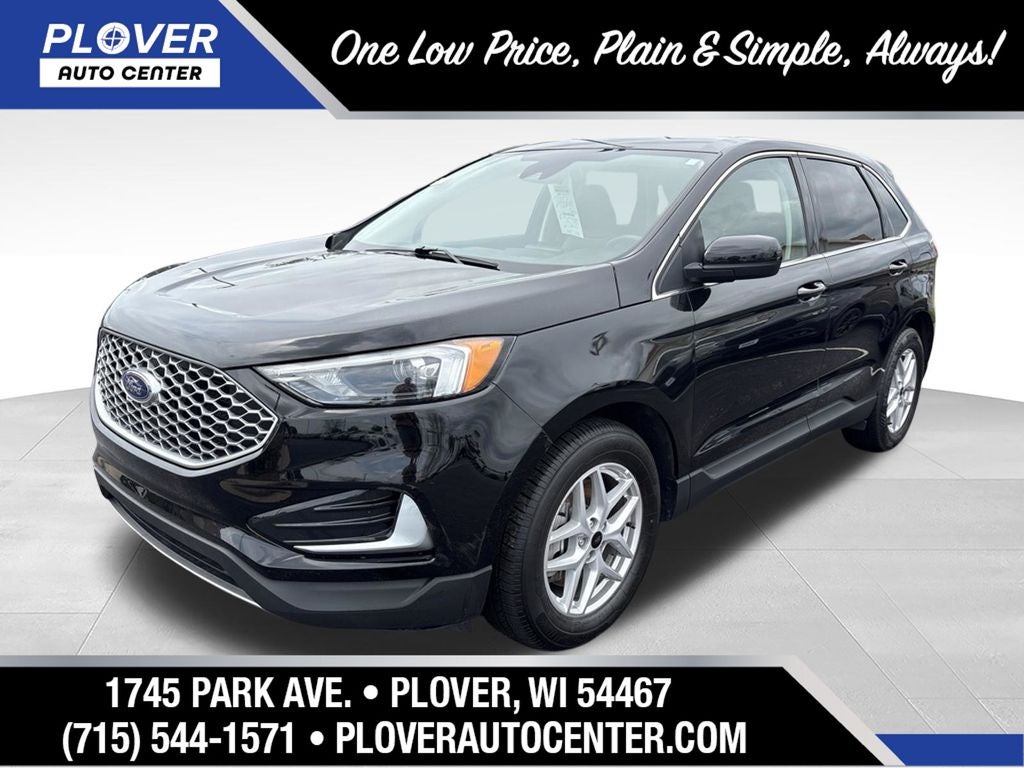 2024 Ford Edge SEL in Agate Black Metallic — front three-quarter view