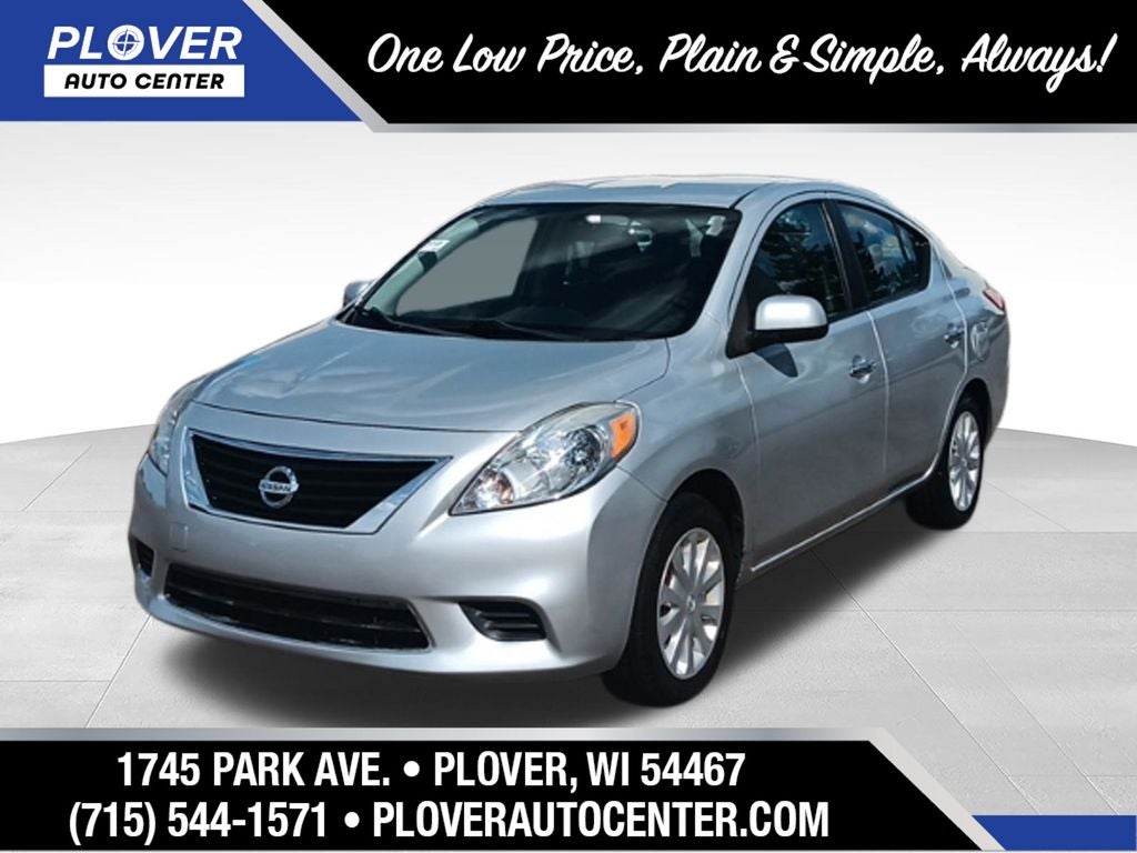 2012 Nissan Versa 1.6 SV in Brilliant Silver Metallic — front three-quarter view