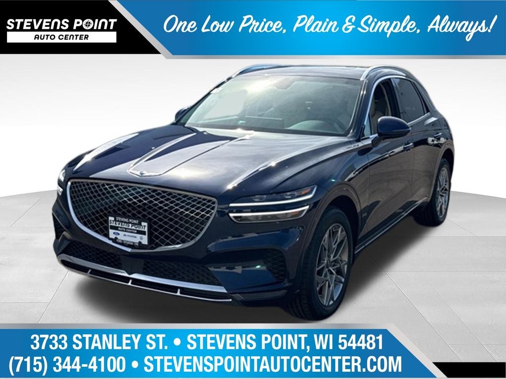 2024 Genesis GV70 2.5T in Capri Blue — front three-quarter view